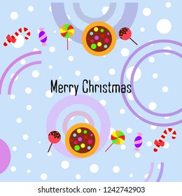 Christmas card, Christmas candy, vector background