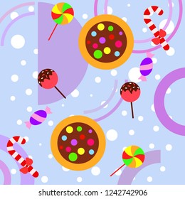 Christmas card, Christmas candy, vector background