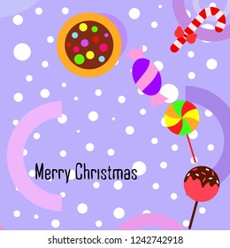 Christmas card, Christmas candy, vector background