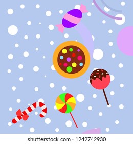 Christmas card, Christmas candy, vector background