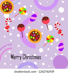 Christmas card, Christmas candy, vector background