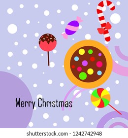 Christmas card, Christmas candy, vector background