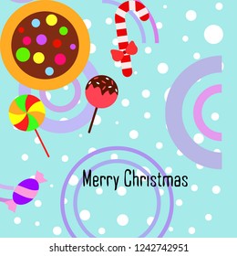 Christmas card, Christmas candy, vector background