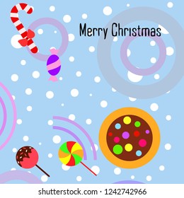 Christmas card, Christmas candy, vector background