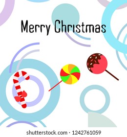 Christmas card, Christmas candy, vector background