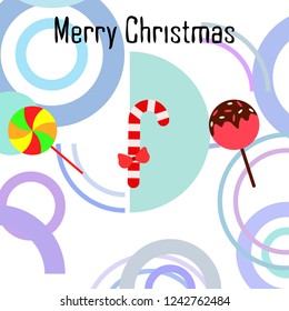 Christmas card, Christmas candy, vector background