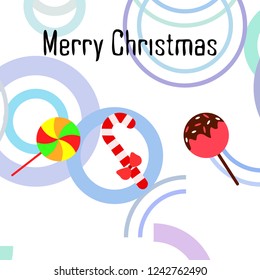 Christmas card, Christmas candy, vector background