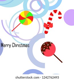 Christmas card, Christmas candy, vector background