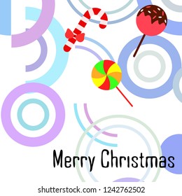 Christmas card, Christmas candy, vector background