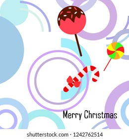 Christmas card, Christmas candy, vector background
