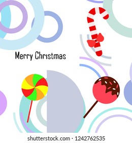 Christmas card, Christmas candy, vector background