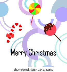 Christmas card, Christmas candy, vector background
