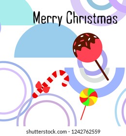 Christmas card, Christmas candy, vector background