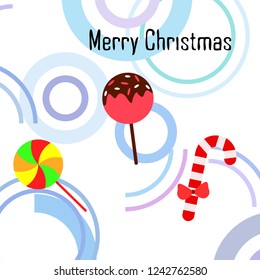 Christmas card, Christmas candy, vector background