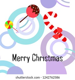 Christmas card, Christmas candy, vector background
