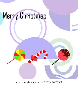 Christmas card, Christmas candy, vector background