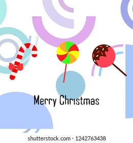 Christmas card, Christmas candy, vector background