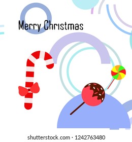 Christmas card, Christmas candy, vector background