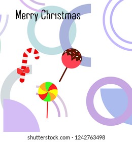 Christmas card, Christmas candy, vector background