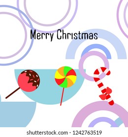Christmas card, Christmas candy, vector background