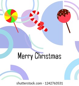 Christmas card, Christmas candy, vector background