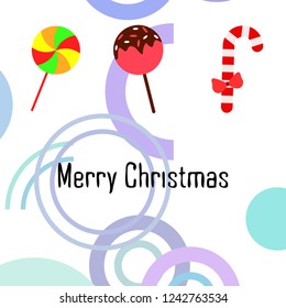 Christmas card, Christmas candy, vector background