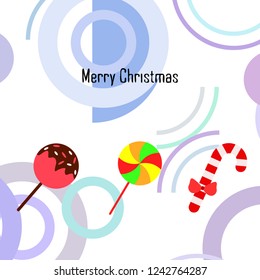 Christmas card, Christmas candy, vector background