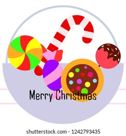 Christmas card, Christmas candy, vector background