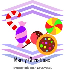 Christmas card, Christmas candy, vector background