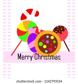 Christmas card, Christmas candy, vector background