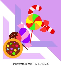 Christmas card, Christmas candy, vector background