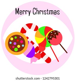 Christmas card, Christmas candy, vector background
