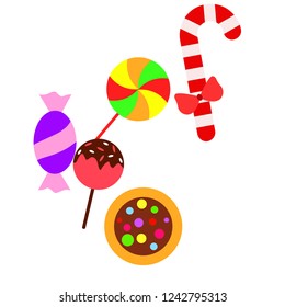 Christmas card, Christmas candy, vector background