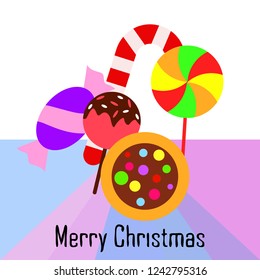Christmas card, Christmas candy, vector background