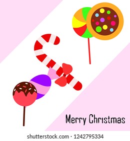 Christmas card, Christmas candy, vector background