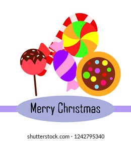 Christmas card, Christmas candy, vector background