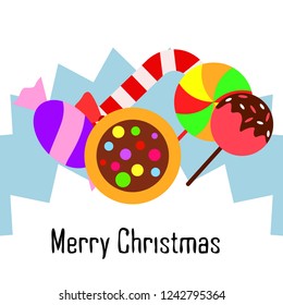 Christmas card, Christmas candy, vector background