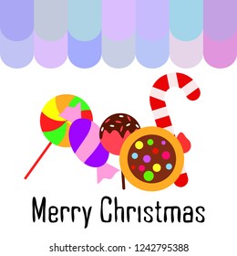 Christmas card, Christmas candy, vector background