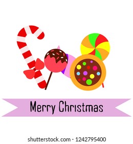Christmas card, Christmas candy, vector background