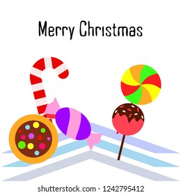 Christmas card, Christmas candy, vector background