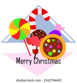 Christmas card, Christmas candy, vector background