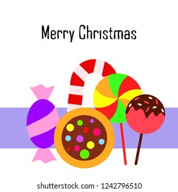Christmas card, Christmas candy, vector background
