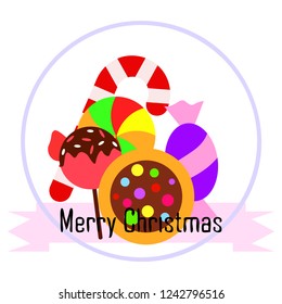 Christmas card, Christmas candy, vector background