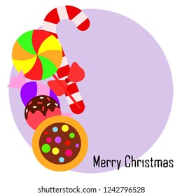 Christmas card, Christmas candy, vector background