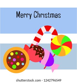 Christmas card, Christmas candy, vector background