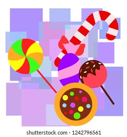 Christmas card, Christmas candy, vector background