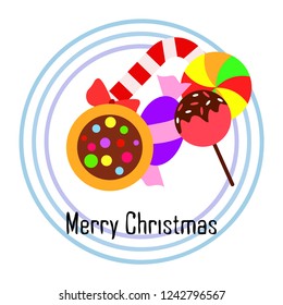 Christmas card, Christmas candy, vector background