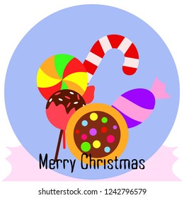 Christmas card, Christmas candy, vector background