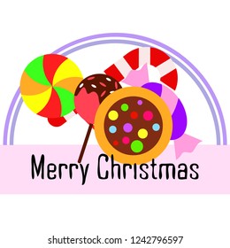 Christmas card, Christmas candy, vector background