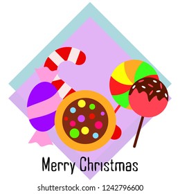 Christmas card, Christmas candy, vector background